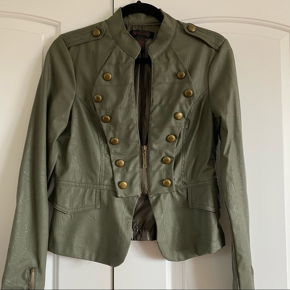 Faux leather studded jacket